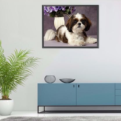 Puppy - Full Round Drill Diamond Painting 50*40CM