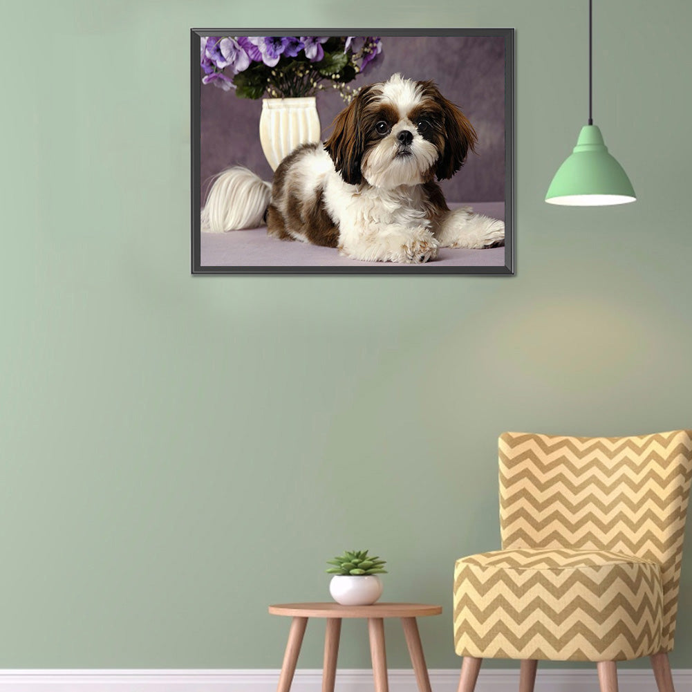 Puppy - Full Round Drill Diamond Painting 50*40CM