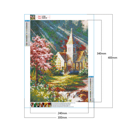 Countryside Scenery - Full Round Drill Diamond Painting 30*40CM