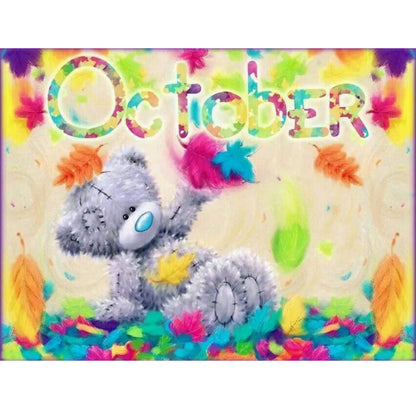 Bear Monthly - Full Round Drill Diamond Painting 40*30CM