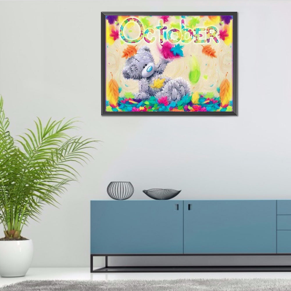Bear Monthly - Full Round Drill Diamond Painting 40*30CM