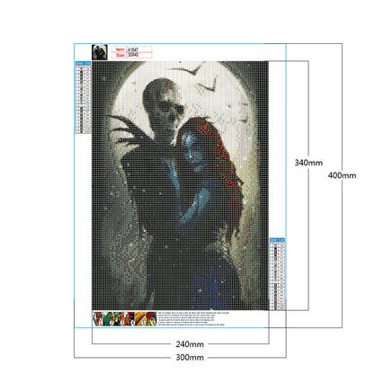 Skull Night - Full Round Drill Diamond Painting 30*40CM