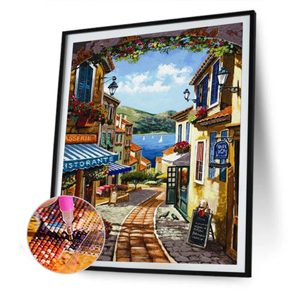 Building Landscape - Full Round Drill Diamond Painting 30*40CM