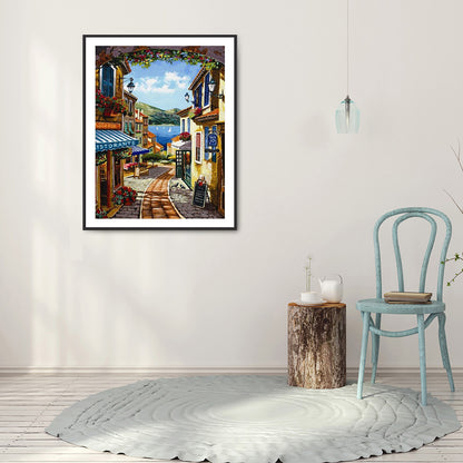 Building Landscape - Full Round Drill Diamond Painting 30*40CM