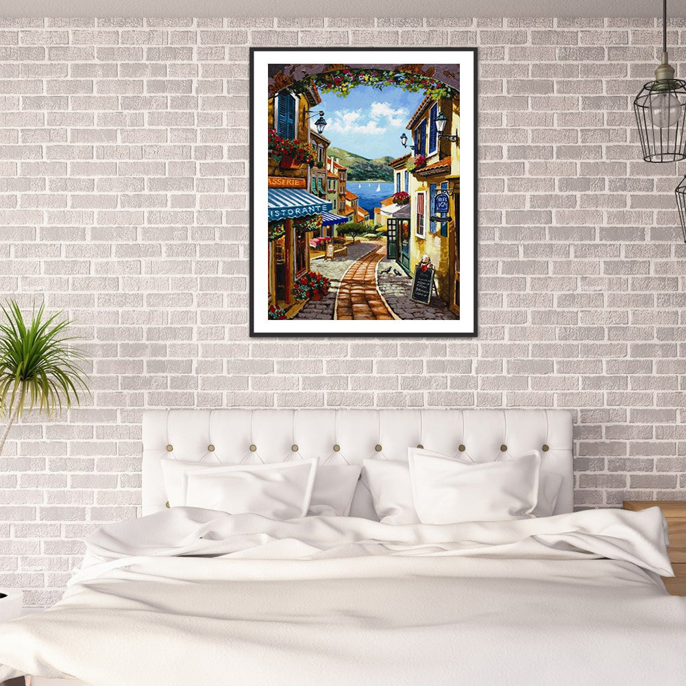 Building Landscape - Full Round Drill Diamond Painting 30*40CM