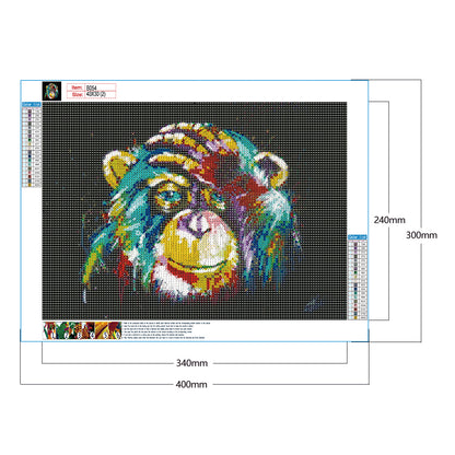 Chimpanzees - Full Round Drill Diamond Painting 40*30CM