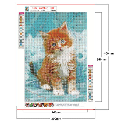 Cat - Full Round Drill Diamond Painting 30*40CM