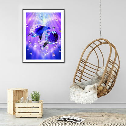 Dolphin - Full Round Drill Diamond Painting 50*60CM