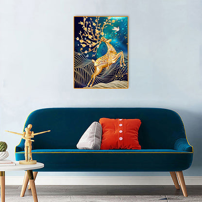 Golden Deer - Full Round Drill Diamond Painting 30*40CM