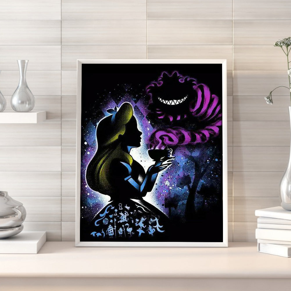 Silhouette Disney Princess - Full Round Drill Diamond Painting 40*50CM