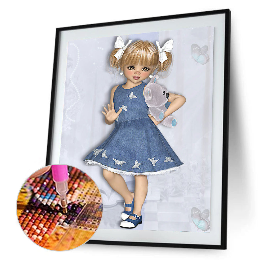 Big Eyes Girl - Full Round Drill Diamond Painting 30*40CM