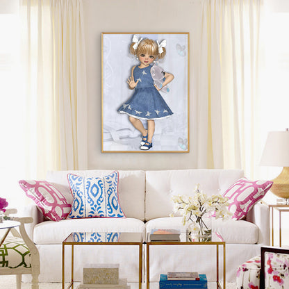 Big Eyes Girl - Full Round Drill Diamond Painting 30*40CM