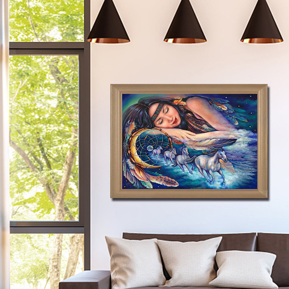 Sleeping Woman - Full Round Drill Diamond Painting 50*40CM