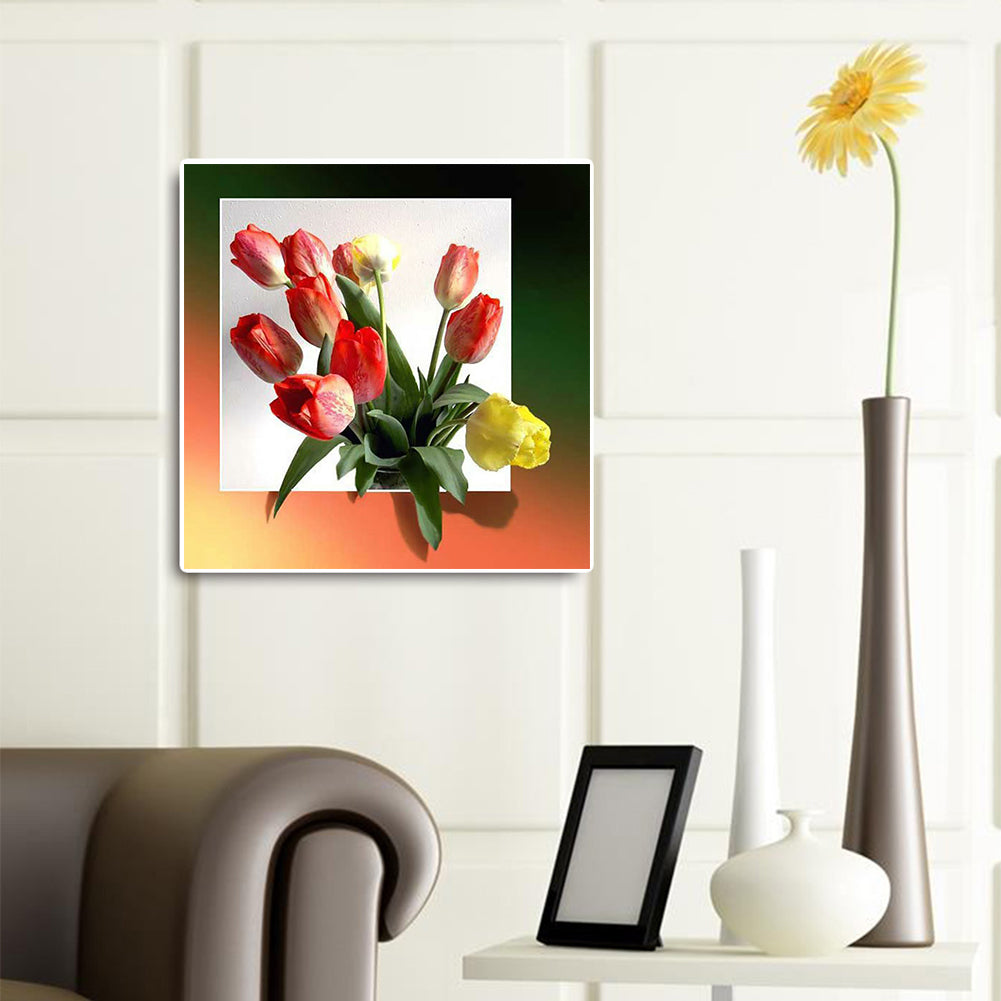 Tulip Bouquet - Full Round Drill Diamond Painting 40*40CM