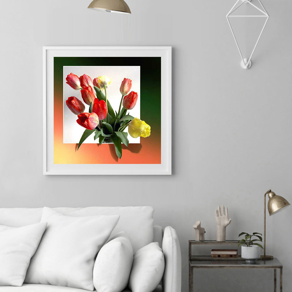 Tulip Bouquet - Full Round Drill Diamond Painting 40*40CM