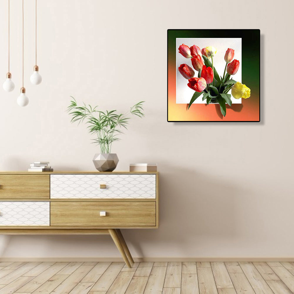 Tulip Bouquet - Full Round Drill Diamond Painting 40*40CM