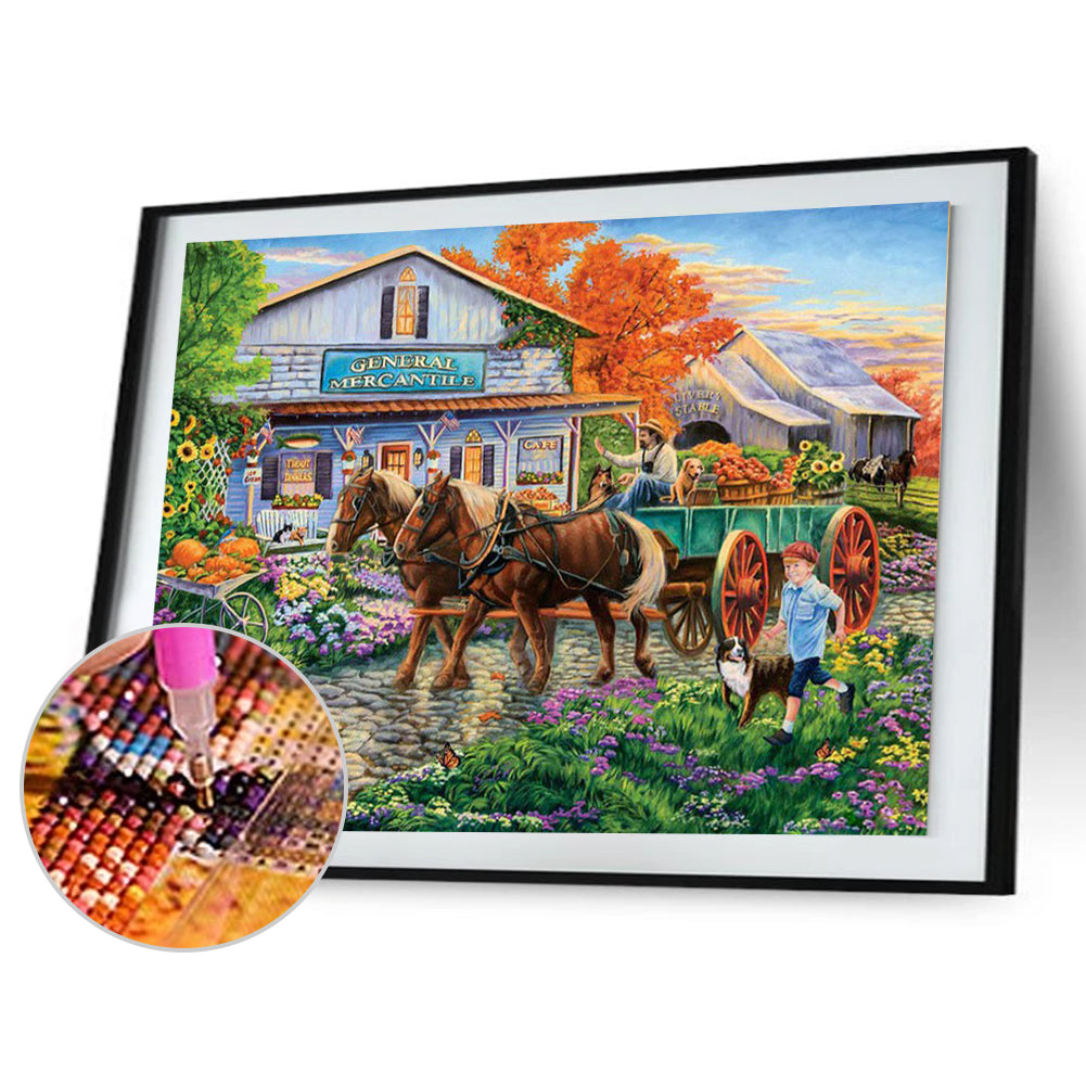 House Scenery - Full Round Drill Diamond Painting 40*30CM