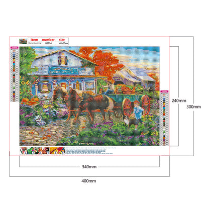 House Scenery - Full Round Drill Diamond Painting 40*30CM