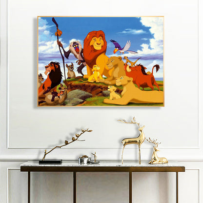 Lion King Animation - Full Round Drill Diamond Painting 40*30CM
