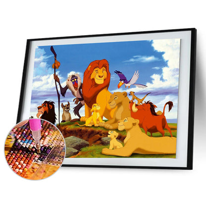 Lion King Animation - Full Round Drill Diamond Painting 40*30CM