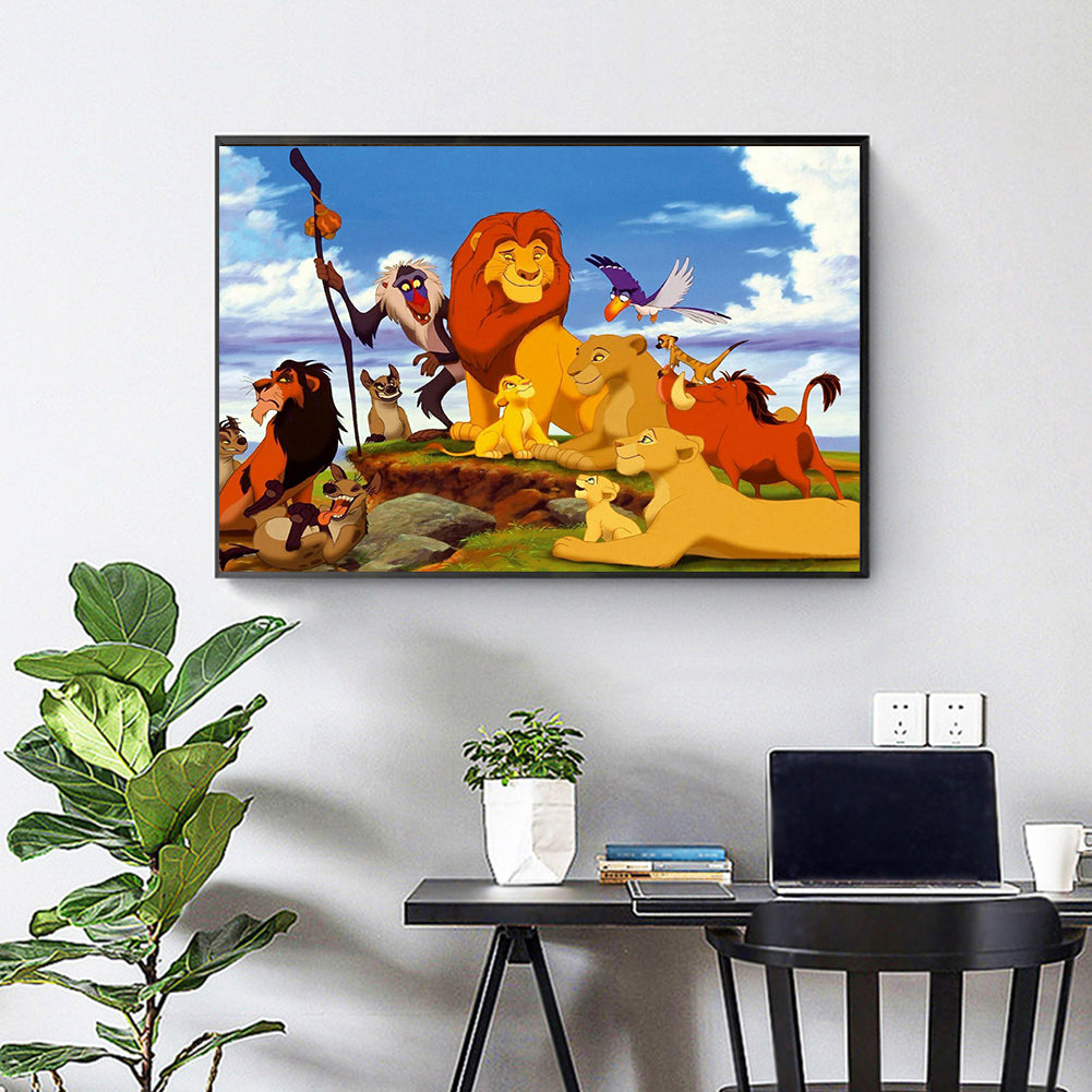 Lion King Animation - Full Round Drill Diamond Painting 40*30CM