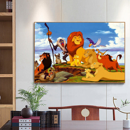 Lion King Animation - Full Round Drill Diamond Painting 40*30CM