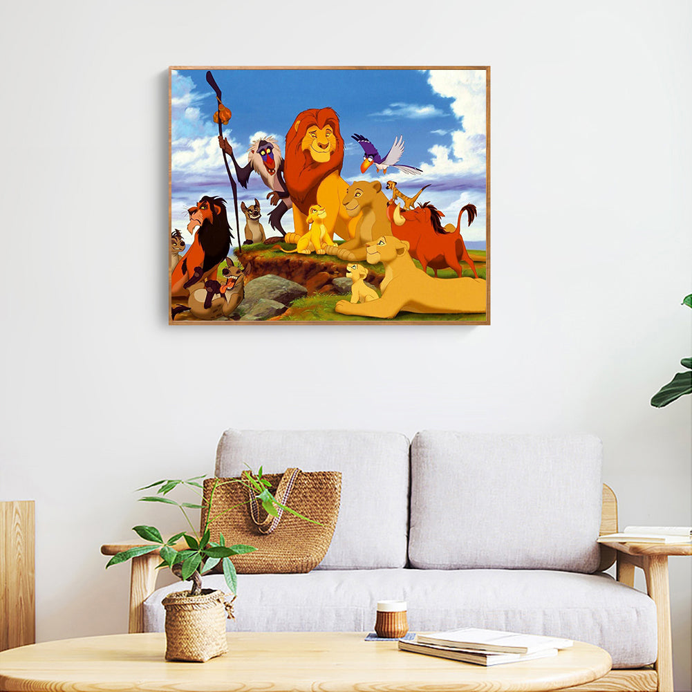 Lion King Animation - Full Round Drill Diamond Painting 40*30CM