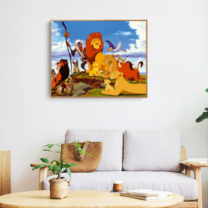 Lion King Animation - Full Round Drill Diamond Painting 40*30CM