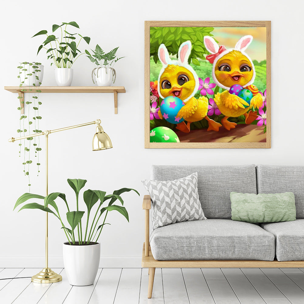 Two Chicks - Full Round Drill Diamond Painting 45*45CM