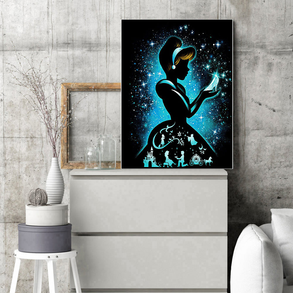 Silhouette Disney - Full Round Drill Diamond Painting 50*60CM