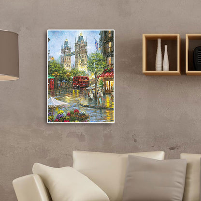 Small Town Scenery - Full Round Drill Diamond Painting 30*40CM