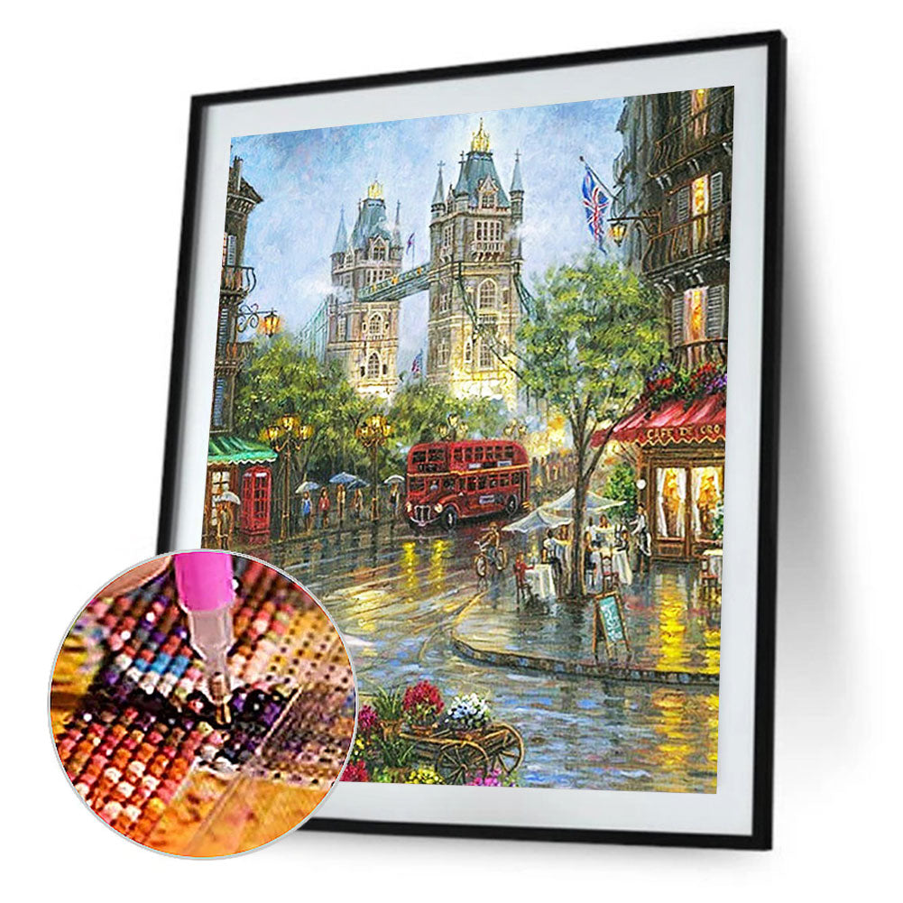Small Town Scenery - Full Round Drill Diamond Painting 30*40CM