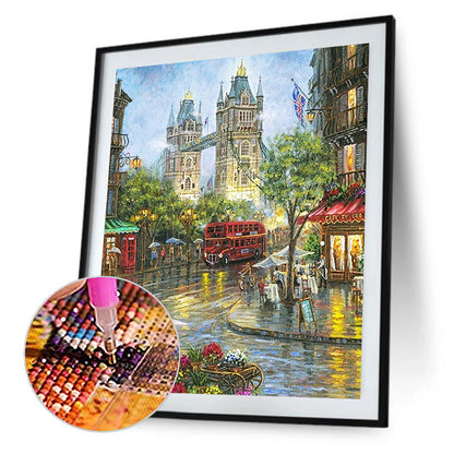Small Town Scenery - Full Round Drill Diamond Painting 30*40CM