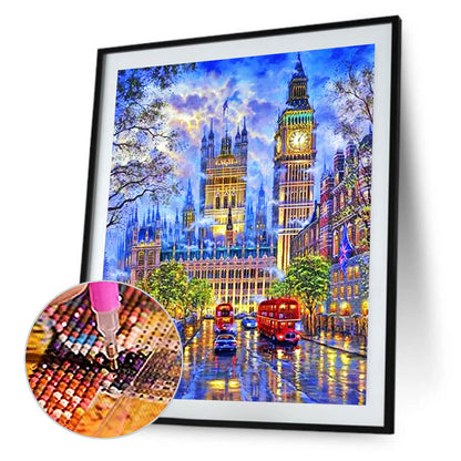 Small Town Scenery - Full Round Drill Diamond Painting 30*40CM