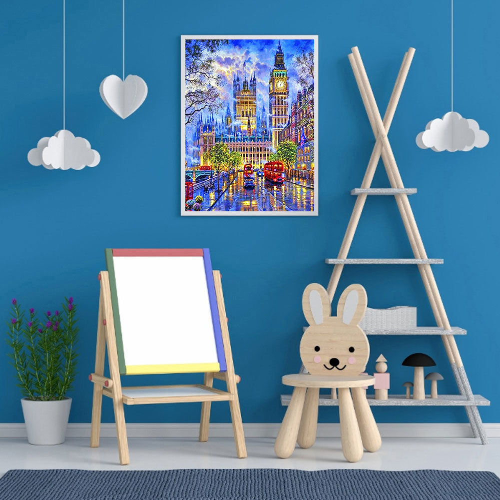 Small Town Scenery - Full Round Drill Diamond Painting 30*40CM