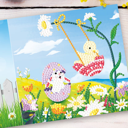 4pcs Easter Greeting Cards Diamond Painting DIY Postcards Kit with Envelope