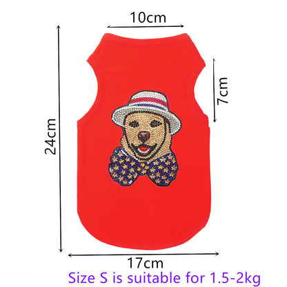 DIY Pet Clothes Diamond Painting Sleeveless T-Shirts Pullover Vest for Dogs