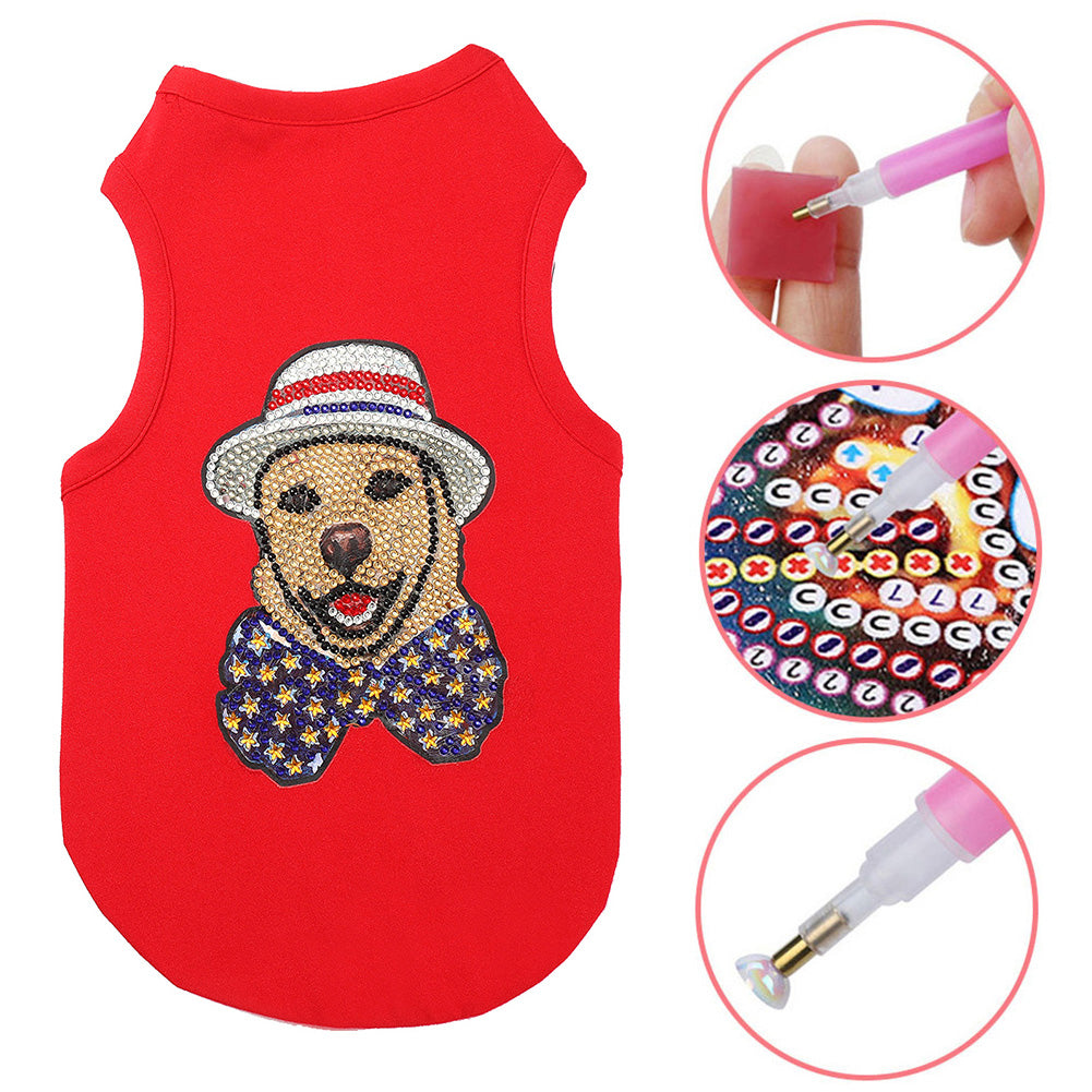 DIY Pet Clothes Diamond Painting Sleeveless T-Shirts Pullover Vest for Dogs