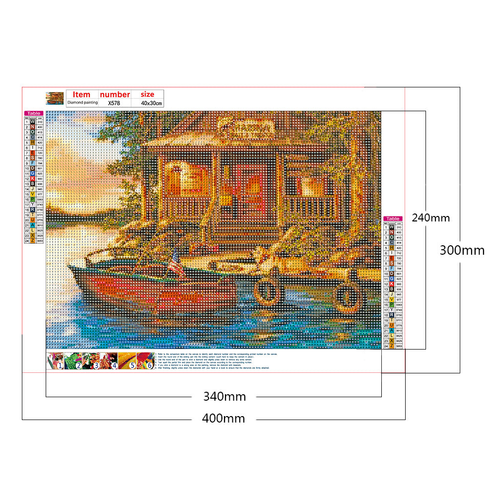 Landscape - Full Round Drill Diamond Painting 40*30CM