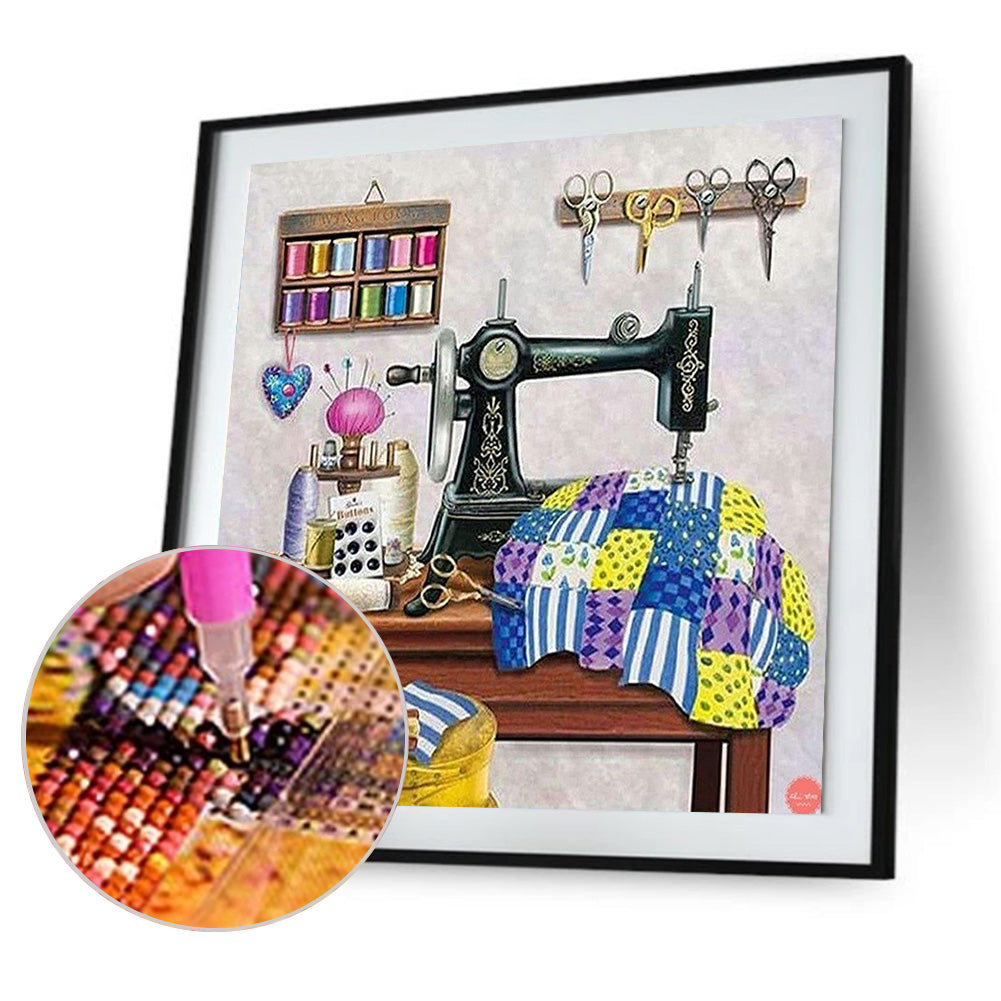 Sewing Machine - Full Round Drill Diamond Painting 40*40CM