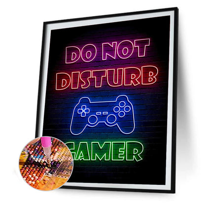 Neon Calligraphy And Painting - Full Round Drill Diamond Painting 30*40CM