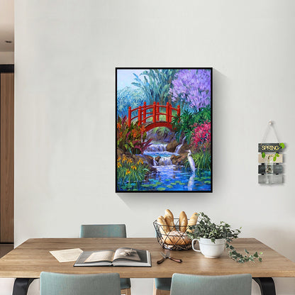Small Bridge Flowing Water - 11CT Stamped Cross Stitch 40*50CM