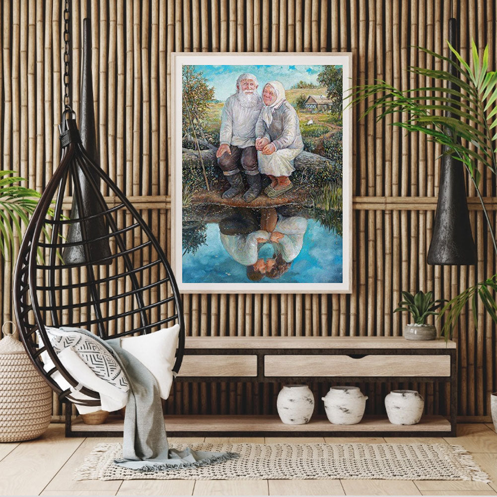 Old Couple - Full Round Drill Diamond Painting 50*60CM
