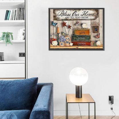 Bookshelf - 11CT Counted Cross Stitch 40*50CM