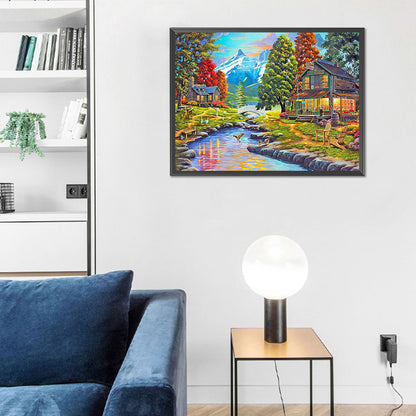 River Hut - Full Round Drill Diamond Painting 60*50CM