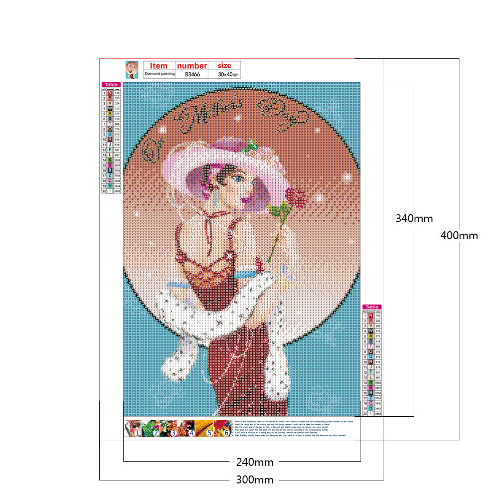 Mother'S Day Lady - Full Round Drill Diamond Painting 30*40CM