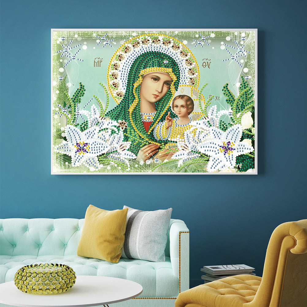 Religion - Special Shaped Drill Diamond Paiting 30*25cm