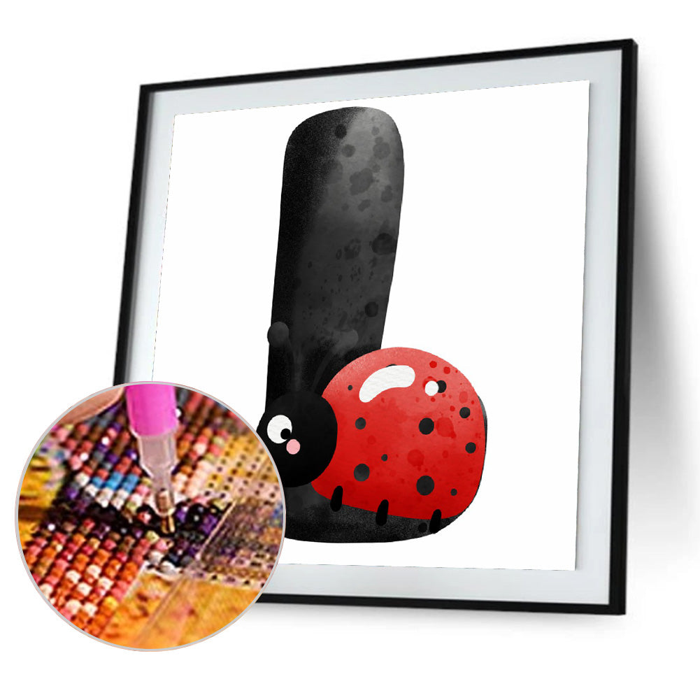 Ladybug Letter Drawing L - Full Round Drill Diamond Painting 40*40CM