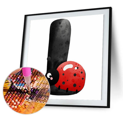 Ladybug Letter Drawing L - Full Round Drill Diamond Painting 40*40CM