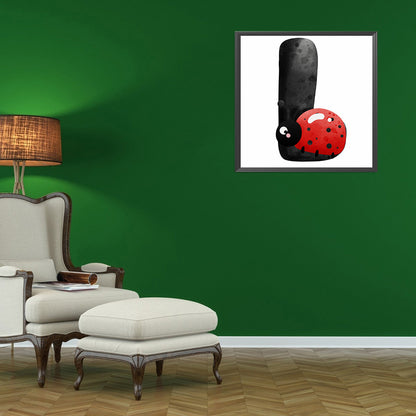 Ladybug Letter Drawing L - Full Round Drill Diamond Painting 40*40CM
